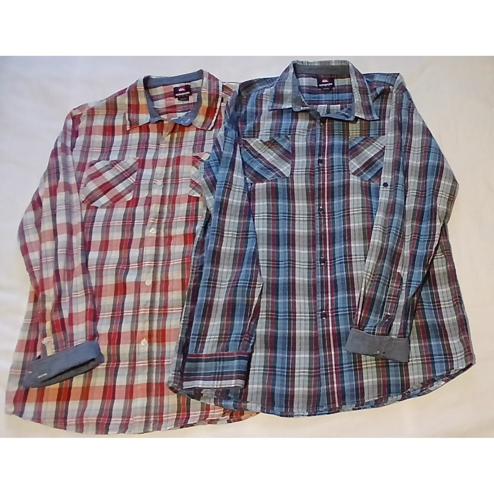 Quiksilver Men's Long Sleeve Plaid Button Up Shirt Casual Work Top